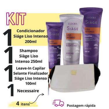 Imagem de Shampoo 250ml Condicionador Necessaire Leave-In Capilar Liso - Eudora