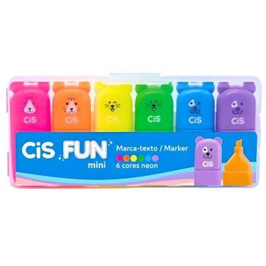 Imagem de Caneta Marca Texto Cis Fun Mini Neon 6 Cores C Estojo Sertic