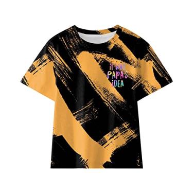 Imagem de Camiseta infantil engraçada Hi Top Girls Idea Camiseta Last Nerve Tie Dye Trendy Kid Heart Shirt, Amarelo, 13-14 Years