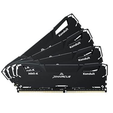Imagem de Timetec Kit Pinnacle Konduit de 32 GB (4 x 8 GB) DDR4 3200MHz PC4-25600 CL16-18-18-38 XMP2.0 Overclocking 1,35 V compatível com AMD e Intel Desktop Gaming PC Memory Module RAM - Preto