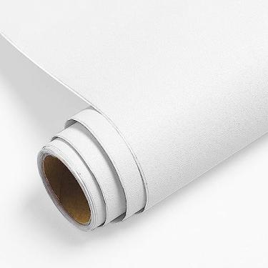 Imagem de YENHOME Papel de parede texturizado branco cole e descasque 61 cm x 500 cm papel de parede autoadesivo decorativo branco de contato para paredes de bancadas de armário papel de parede fácil de remover