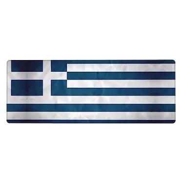 Imagem de Teclado de borracha extragrande com bandeira grega, 30 x 80 cm, almofada de teclado multifuncional superespessa para proporcionar uma sensação confortável