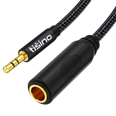 Imagem de TISINO Adaptador de 1/4 a 3,5 mm, adaptador de áudio estéreo macho fêmea de 1/4" para fone de ouvido, amplificadores, guitarra, amplificador etc. - 1 pé/30 cm