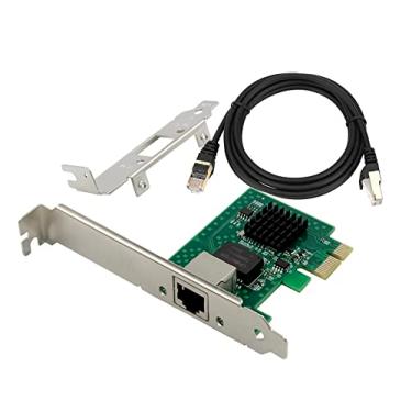 Imagem de Adaptador de rede 2.5GBase-T PCIe 3.1 com cabo Ethernet Intel I225-V + 1 m Cat8 cabo Ethernet 2500/1000/100Mbps PCI Express Gigabit Ethernet Card RJ45 LAN Controller para Windows 10/11 com suporte de baixo perfil