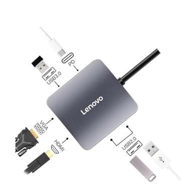 Imagem de LEN0V0 USB C Hub C06 com carregamento PD de 100 W, Adaptador Tipo C para HDMI 4K 30 Hz, USB Hub 3.0 Portas de transferência de dados de 5 Gbps, Compatível com MacBook Pro/Air 2023 M2/M1, iPad Pro/Air