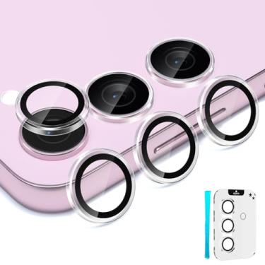 Imagem de imluckies Para Samsung Galaxy S24 & S23 & S23 Plus Protetor de lente de câmera, anti-arranhões, vidro temperado de liga de alumínio, capa de anel de filme protetor de câmera traseira HD [não serve