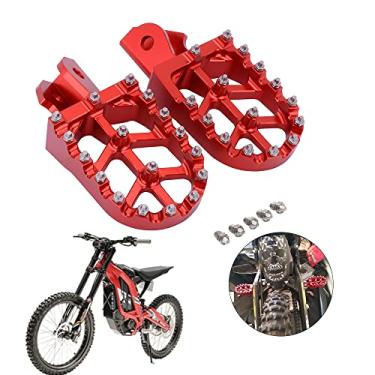 Imagem de CHANGCHENG Pedais de bicicleta Dirt Bike Pedais de motocicleta Descansos CNC para Sur Ron Light Bee S/X Segway X260 X160 CRF150F 2003-2019 CRF230F 2003-2019 Vermelho