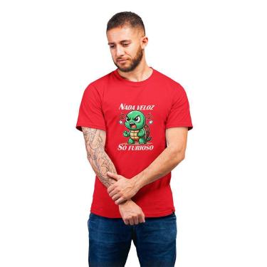 Imagem de Camiseta Masculina Nada Veloz Só Furioso Tartaruga Engraçada