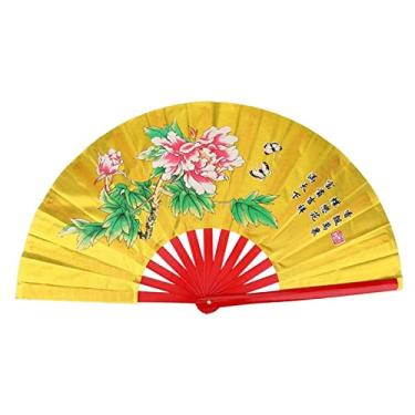 Imagem de YQHWLKJ Ventilador de mão de tecido, leque dobrável de renda, leque dobrável portátil para decoração de parede faça você mesmo, festas, casamentos, pista de dança