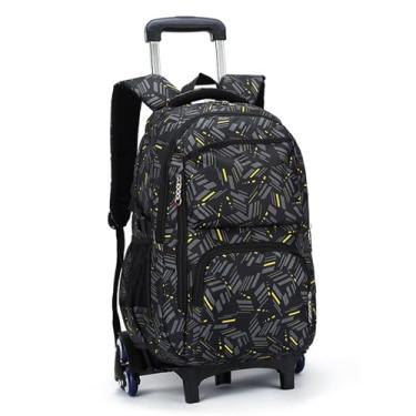 Imagem de Mochila Rolante 6 Rodas Subir Escadas Bagagem Infantil Meninos Bolsas Escolares-D