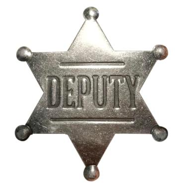Imagem de Distintivo de xerife de polícia distintivo de xerife de metal para mulheres e adultos emblema de decoração de festa de caubói, distintivo de colete de polícia de cowboy ocidental masculino distintivo