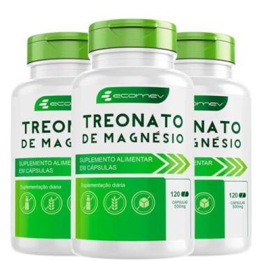 Imagem de 3Un Magnesio Treonato 500Mg 100% Puro 360 Cápsulas - Kit 6 Meses de Uso Ecomev