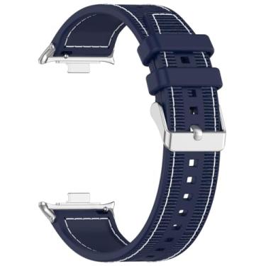 Imagem de Micteney Pulseira compatível com Redmi Watch 4/Xiaomi Band 8/9 Pro, Pulseira de silicone + nylon, Azul, Médio (14 a 22 cm)