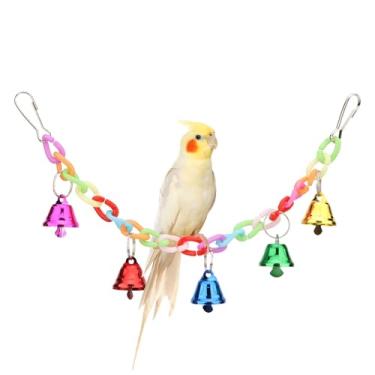 Imagem de Hypeety Hamster Papagaio Suspenso Escada Ponte Gaiola Balanço Acrílico Mastigar Pássaros Sino Acessórios Brinquedos