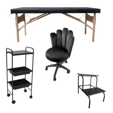 Imagem de HENVIFER, Kit Maca Dobrável Maleta + Carrinho suporte + Escada + mocho