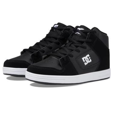 Imagem de DC Tênis de skate unissex infantil Manual V Hi, Preto/Preto/Branco, 2.5 Little Kid