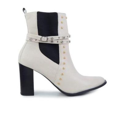 Imagem de Bota Feminina Suzana Santos Cano Baixo Branca Off -  4436-Feminino