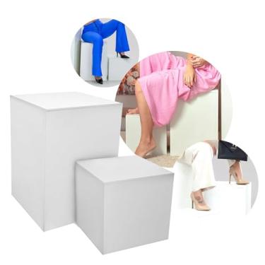 Imagem de Kit 2 Cubo Para Foto Ensaio Fotográfico Studio Decorativo Ensaio Gestante MDF