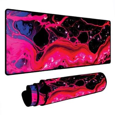 Imagem de Novo Mouse Pad Gamer Deskpad Speed Extra Grande Borda Costurada Profissional Varios Tamanhos - Liquid Rosa Preto (70x30)