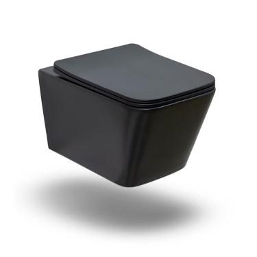 Imagem de Vaso Sanitário Suspenso Saída Horizontal Esmeralda Pingoo.casa - Preto