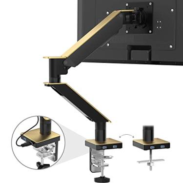 Imagem de Suporte de monitor VESA duplo USB ajustável - Gabinete de montagem com mola CTA para tablets de 9,7 a 11 polegadas - Compatível com tablets iPad, tablets Galaxy - Dourado - (ADD-GSMAG)