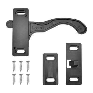 Imagem de Bittwee Kit de trava de porta de tela RV com parafusos, trava de porta de trailer ferramenta de hardware de alça de mão direita, universal para trailer, motor, trailer, cargo, viagem, peças de móveis