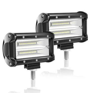 Imagem de Willpower 2 peças, barra de luz de LED 72 W, feixe de inundação de 12 V, cápsulas de LED, off-road, trabalho, condução, neblina, lâmpada para caminhão, barco, trator, quadriciclo, UTV, SUV