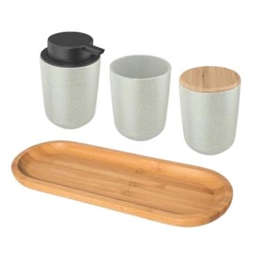 Imagem de Kit De Lavabo Jogo Banheiro Conjunto De Banheiro Saboneteira (Branco)