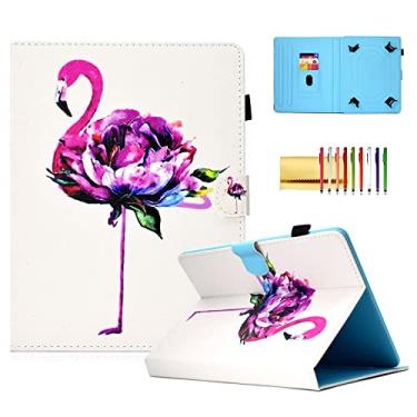 Imagem de Capa para tablet de 20.3 cm, Techcircle Pretty Folio Stand Cover com porta-lápis + compartimentos para cartões, capa protetora magnética para Lenovo/Samsung Galaxy Tab 8.0, iPad Mini 7.9, Fire HD 8,