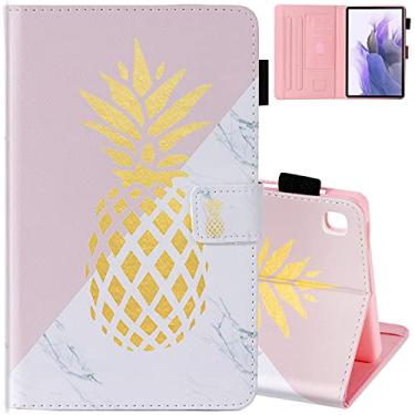 Imagem de Dteck Capa para tablet Samsung Galaxy Tab A7 Lite 22.1 cm 2021 (SM-T220/T225/T227), capa fina protetora de couro PU com ângulos de visualização ajustáveis, 3 compartimentos para cartão, alça para