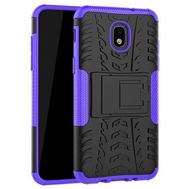 Imagem de Capa para Galaxy J7 Refine J7 V 2018, Galaxy J7 Top, J7 Crown, J7 Aero,J7 Aura, J7 Eon, J7 Star Case, Yiakeng Capa protetora à prova de choque com suporte para telefone para Samsung J737V, J737T, Roxa