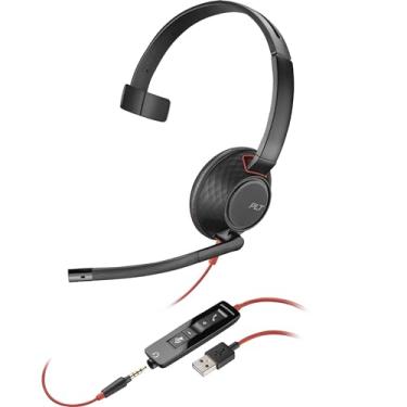 Imagem de Plantronics - Blackwire 5210 – Fone de ouvido com fio, ouvido monaural com microfone Boom – para computador – USB-A, 3,5 mm para conectar ao seu PC, Mac, Tablet e/ou celular