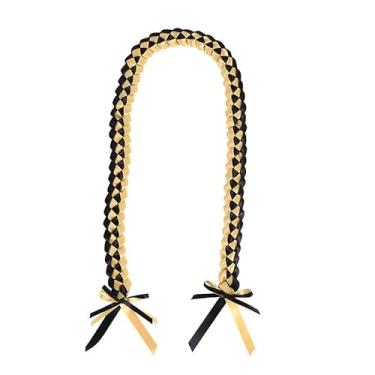 Imagem de SCRDPRAD Class of 2024 Colar Lei Kukui Nuts Lei com laço havaiano preto grosso, colar de bússola para mulheres, colares trançados para ensino médio e faculdade, Aço inoxidável, Sem Pedra Preciosa