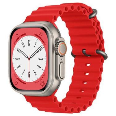 Imagem de Pulseira Oceano para Smartwatch  42/44/45/49mm - Black White, VERMELHO