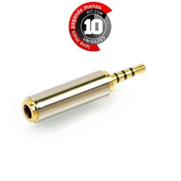 Imagem de Adaptadores P2 Fêmea Para P1 Macho - Kit Com 10 - Cirilo Cabos