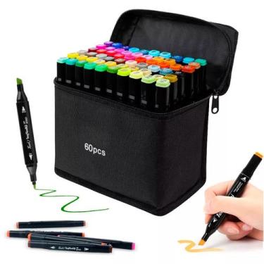 Imagem de Canetinhas Kit 60 Unidades Coloridas Linha Profissional Arco-Íris - BE