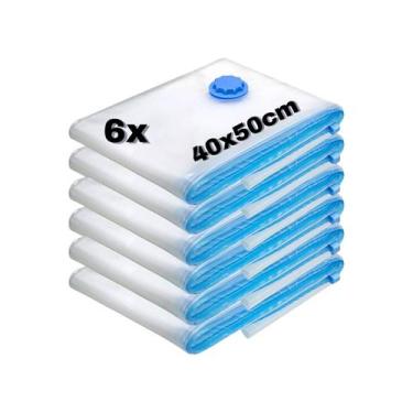 Imagem de Kit 6 Sacos À Vácuo Organizador Para Guarda Roupas 40x50cm - Top Útil,