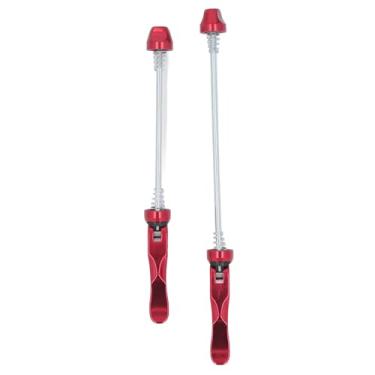 Imagem de Espetos de Liberação Rápida de Bicicleta Espetos de Cubo Dianteiro e Traseiro para Bicicleta de Estrada Mountain Bike Bmx (Vermelho)