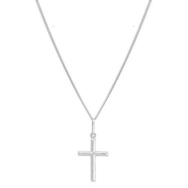 Imagem de Cordão Corrente Masculina 60cm Grumet Crucifixo Prata 925 - DR Joias