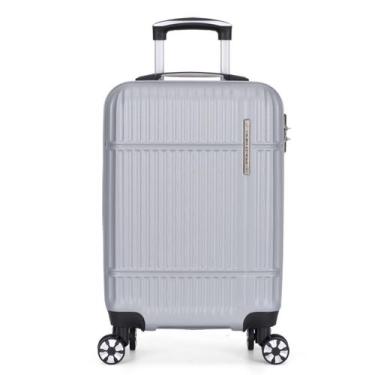 Imagem de Mala Viagem De Bordo Pequena Rodinhas 360 Polo King, Prata, Mf10443pk