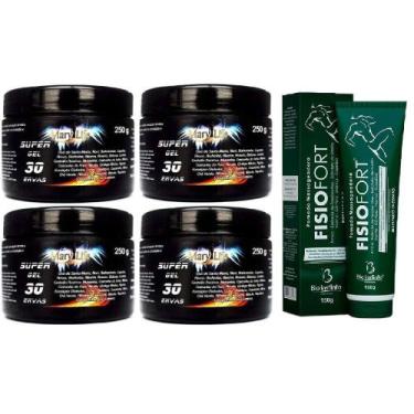 Imagem de Kit 4 Super Gel 30 Ervas 250G + 1 Pomada Fisio Fort 150G - Bio Instint