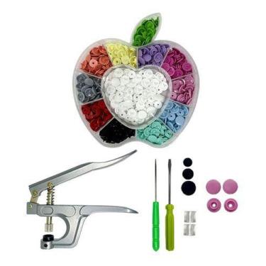 Imagem de Kit Alicate Pressão Prega Botão Ritas + 130 Botões Rita 12mm - Ritas A