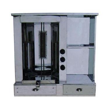 Imagem de Churrasco Grego de Balcão R2 em Inox com Gavetas e Porta de Vidro
