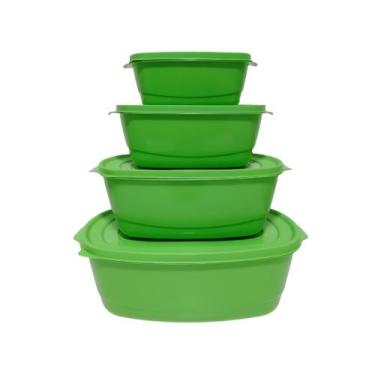 Imagem de Mega Kit com 16 Potes Plástico Premium Para Cozinha - Casa Bella, Verd