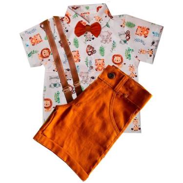 Imagem de Conjunto Safari Camisa Menino Festa Infantil Temático Suspen - anjo da