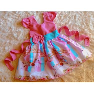 Imagem de Vestido Infantil Temático Simples Carrossel - aurea, P