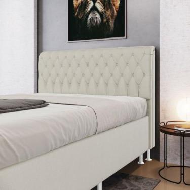 Imagem de Cabeceira Estofada Decorativa Bellatrix 140 para Cama de Casal Couro B