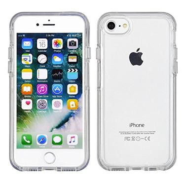 Imagem de Cube Capa de celular para Apple iPhone 8/iPhone 7/iPhone 6s/iPhone 6 - Capa traseira rígida de policarbonato transparente com borda protetora transparente