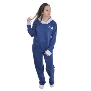 Imagem de Pijama de Moletinho Victory, M, Marinho