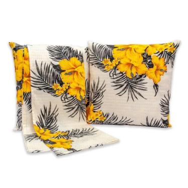Imagem de Peseira SOLTEIRO + 1 Capa de Almofadas 40x40cm Piquet - Rafaloro, Flor